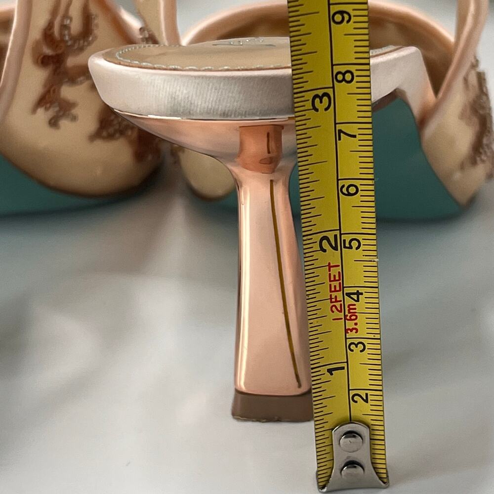 Betsey Johnson Nikki Floral Sequin Slingback Pointed Toe Heel Blush Women 7M - Picture 8 of 11